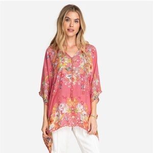 Johnny Was Nephi  Silk Floral Butterfly Top